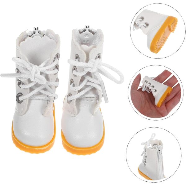SOIMISS Mini Stivali Bianche in Tessuto per bambole 30 cm, Facili da Indossare