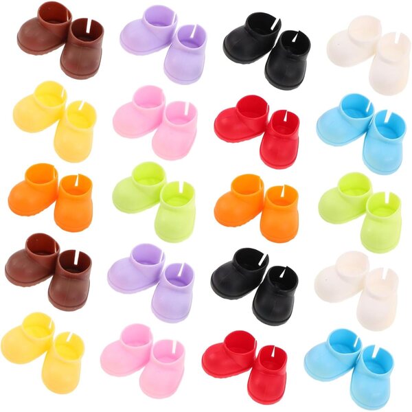 SOIMISS 20 paia mini scarpe per bambole in plastica accessori moda 10-15 cm