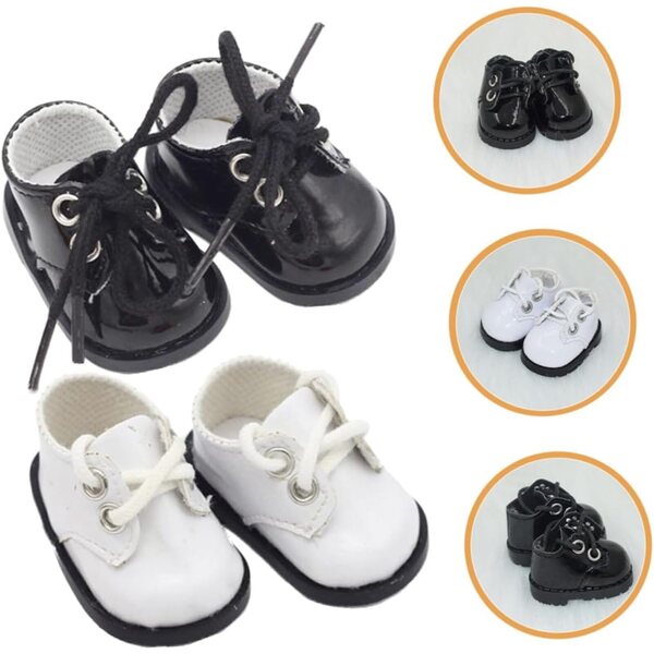 Hemobllo 2 Paar Mini-Puppenschuhe aus Leder, dekoratives Zubehör, 5,5 cm