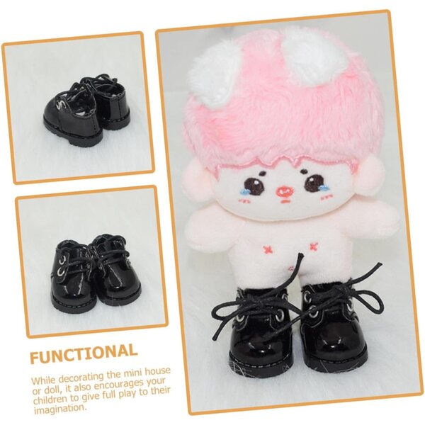 Hemobllo 2 Paar Mini-Puppenschuhe aus Leder, dekoratives Zubehör, 5,5 cm
