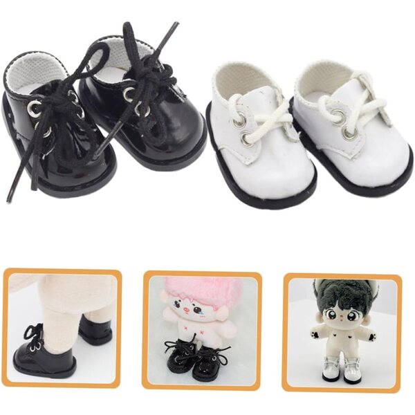 Hemobllo 2 Paar Mini-Puppenschuhe aus Leder, dekoratives Zubehör, 5,5 cm