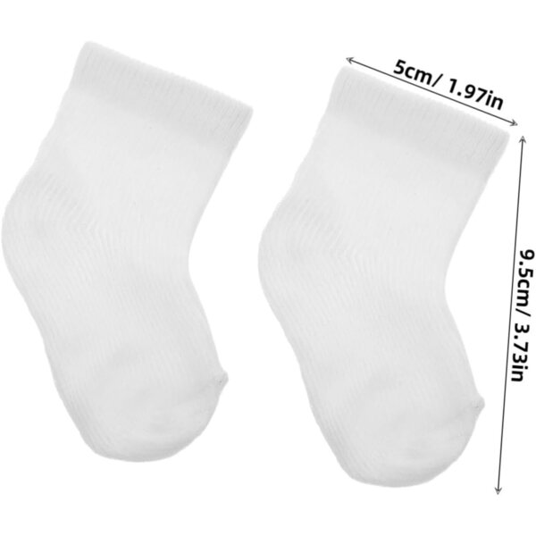 6 Paar Miniatursocken für 18-Zoll-Puppen in Grau, Weiß und Rosa