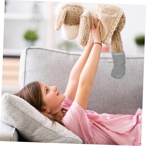6 Paar Miniatursocken für 18-Zoll-Puppen in Grau, Weiß und Rosa