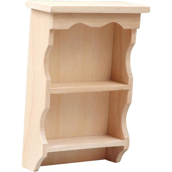Mensola Miniatura in Legno per Casa Bambole Decorazione Paesaggistica 8,8x6,3 cm