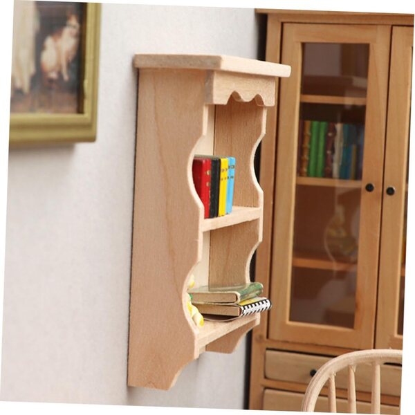 Mensola Miniatura in Legno per Casa Bambole Decorazione Paesaggistica 8,8x6,3 cm