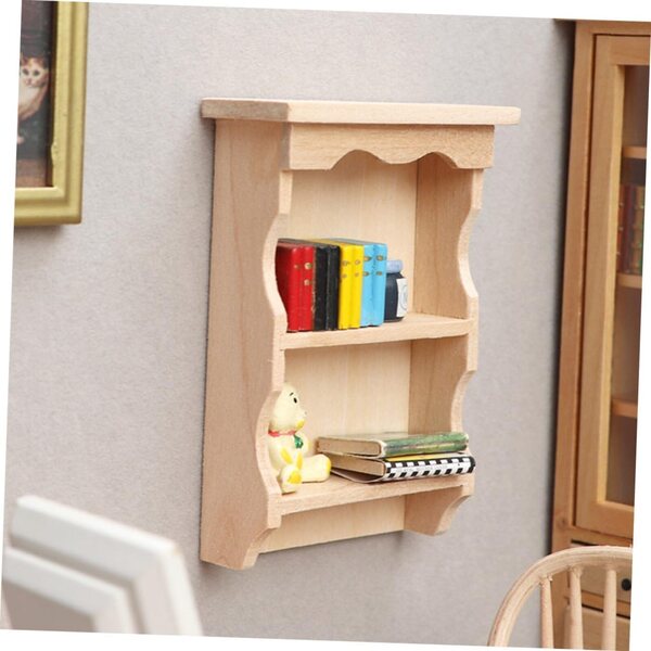 Mensola Miniatura in Legno per Casa Bambole Decorazione Paesaggistica 8,8x6,3 cm