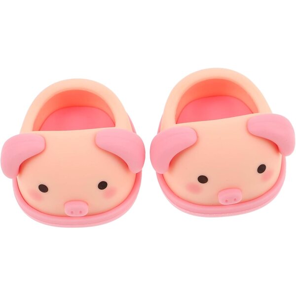 Mini-Kunststoffschuhe für Puppen, kreative Accessoires mit rosa Schweinchen-Design