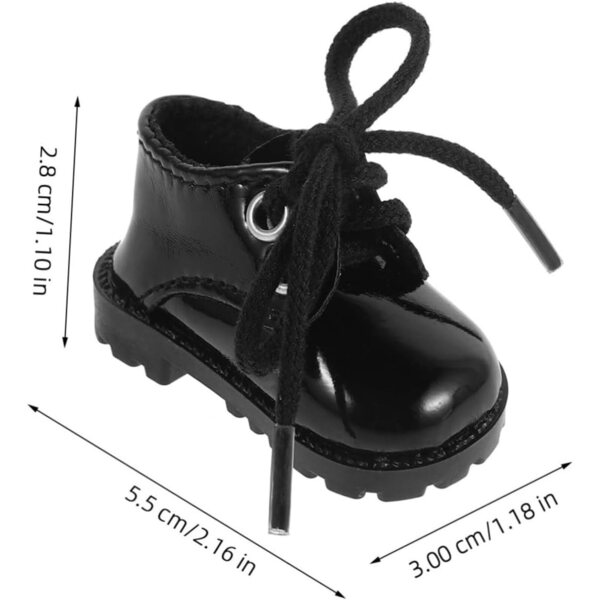 Miniaturschuhe aus schwarzem Kunstleder für 15–20 cm große Puppen, elegante und einfach zu tragende Accessoires