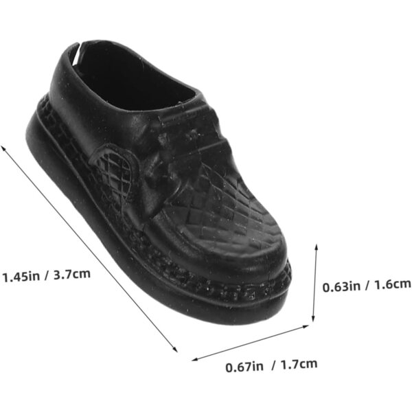 SOIMISS 20 Paia Scarpe Miniature per Case delle Bambole in Plastica Nere 3,7x1,7x1,6 cm