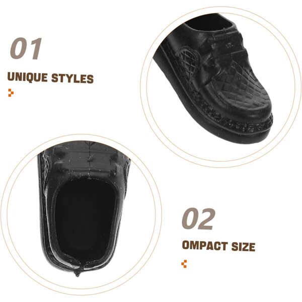 SOIMISS 20 Paia Scarpe Miniature per Case delle Bambole in Plastica Nere 3,7x1,7x1,6 cm