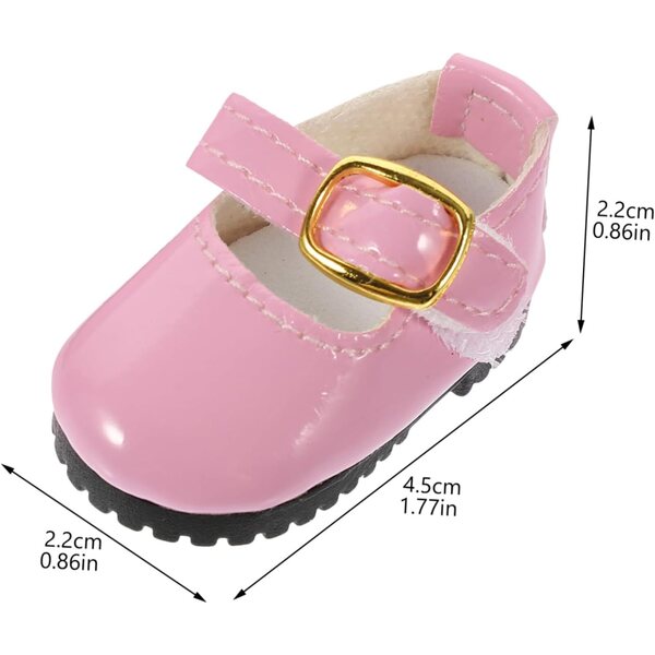 Mini-Lederschuhe für 15-cm-Puppen – rosa Accessoires zum Ankleiden von BJD-Puppen