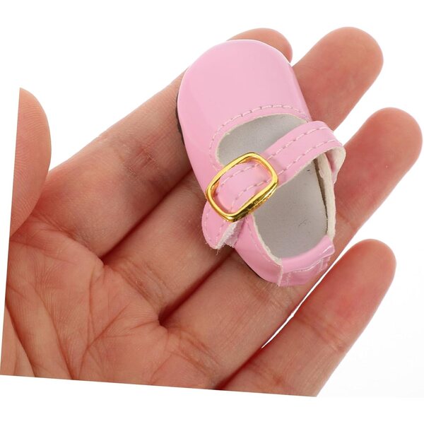 Mini-Lederschuhe für 15-cm-Puppen – rosa Accessoires zum Ankleiden von BJD-Puppen