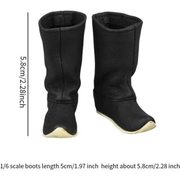 1:6 Lederstiefel für 12-Zoll-Figuren – Schuhe Zubehör Fenteer
