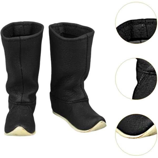 1:6 Lederstiefel für 12-Zoll-Figuren – Schuhe Zubehör Fenteer