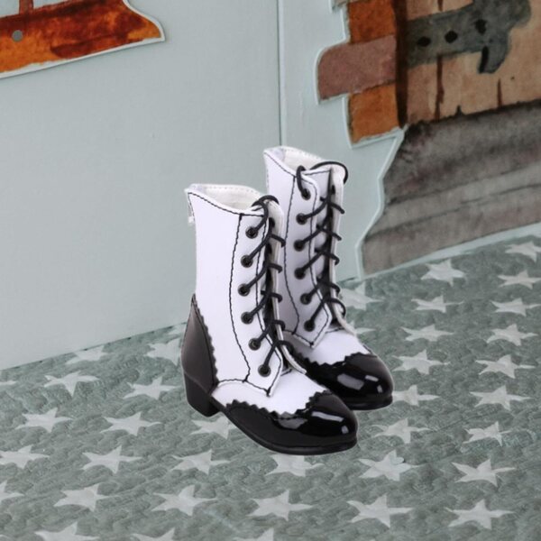 Perfeclan PU-Lederstiefel für 1/4 weibliche Figuren, 30 cm hohe Schuhe mit niedrigem Absatz