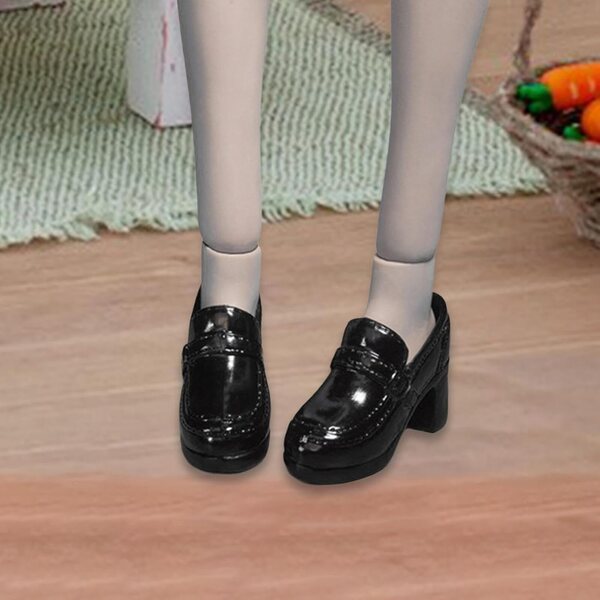 1/6 Perfeclan Realistische PU-Leder-Puppenschuhe Schwarz für weibliche Figuren