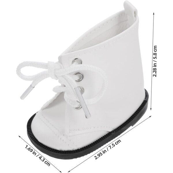 VICASKY Weiße PU-Ministiefel für 18-Zoll-Puppen, stilvolle dekorative Accessoires