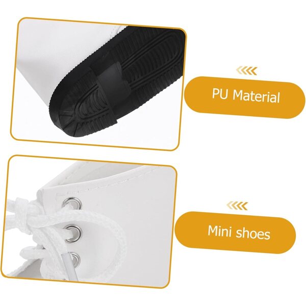 VICASKY Weiße PU-Ministiefel für 18-Zoll-Puppen, stilvolle dekorative Accessoires