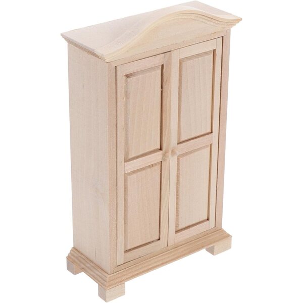 Mobiletto in legno rosa per casa delle bambole, miniatura decorativa resistente 15,8x9,2x4 cm