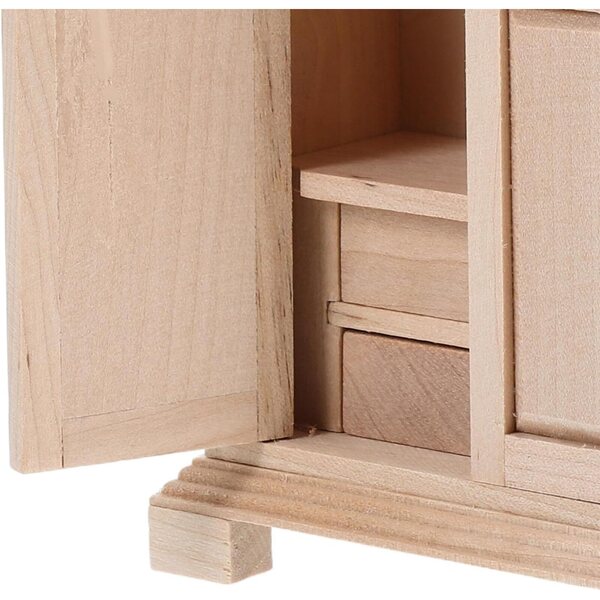 Mobiletto in legno rosa per casa delle bambole, miniatura decorativa resistente 15,8x9,2x4 cm