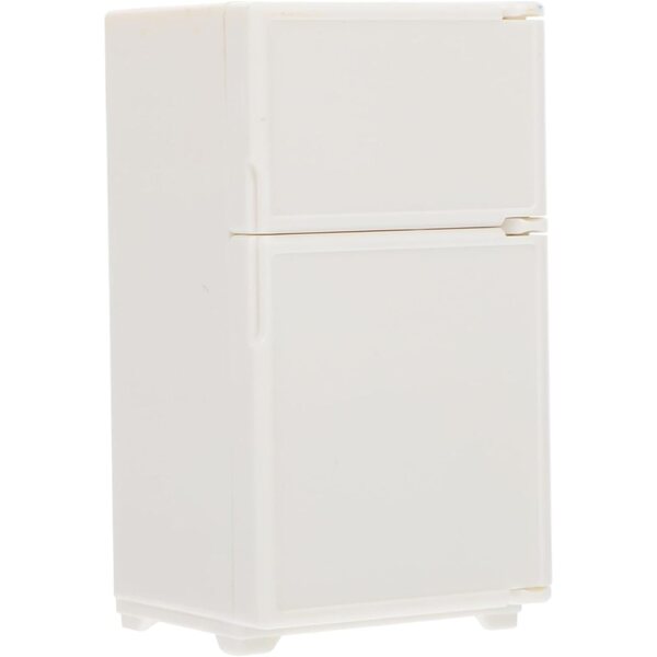 Mini Frigorifero Bianco in Plastica per Case delle Bambole, Accessorio Decorativo Compatto