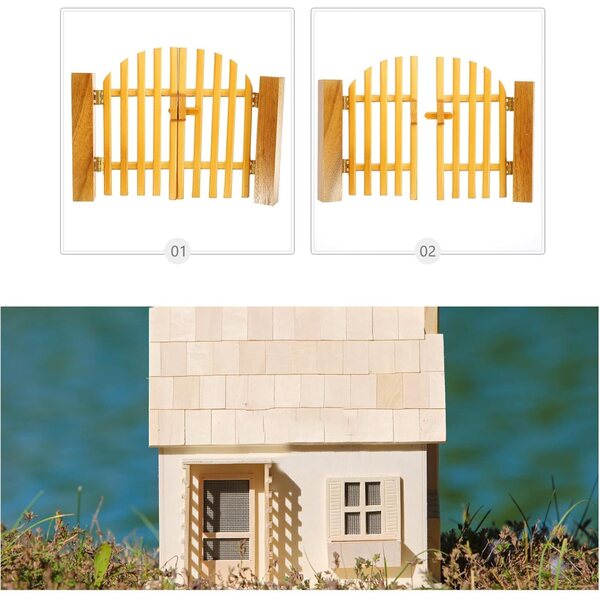 ERINGOGO Porta Miniatura in Legno Realistica per Case delle Bambole e Mini Mobili