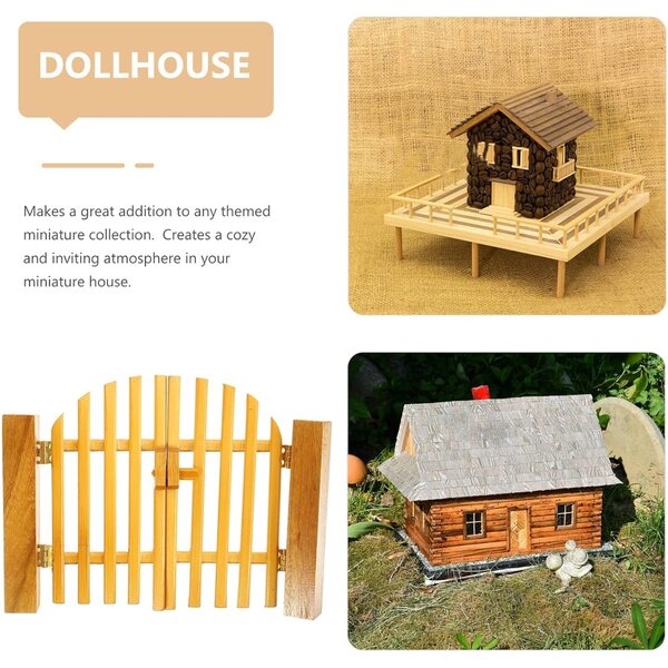 ERINGOGO Porta Miniatura in Legno Realistica per Case delle Bambole e Mini Mobili