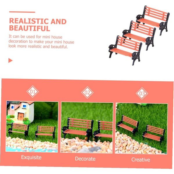 ORFOFE Set 3 Mini Panche da Banco in Miniatura per Casa delle Bambole e Decorazioni