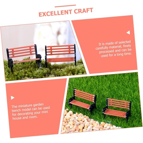 ORFOFE Set 3 Mini Panche da Banco in Miniatura per Casa delle Bambole e Decorazioni