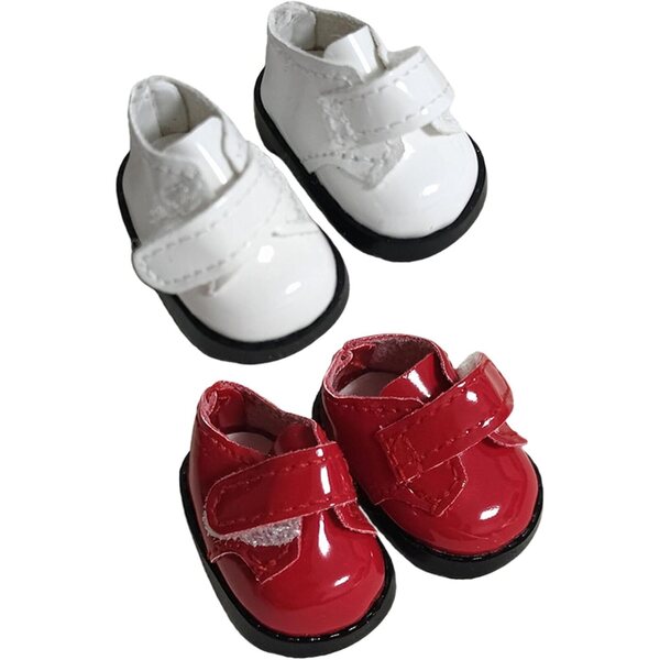 Puppenschuhe aus Kunstleder und Stoff, 2 Paar realistisch für Modespiele