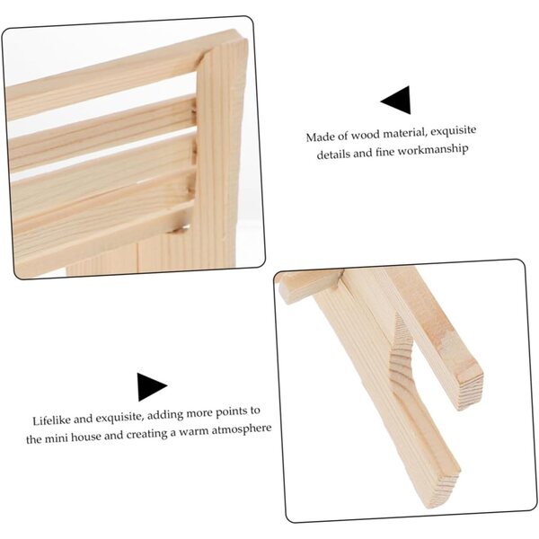 YARNOW Set 2 Sedie in Legno Miniatura Giallo Chiaro per Casa delle Bambole e Microfotografia