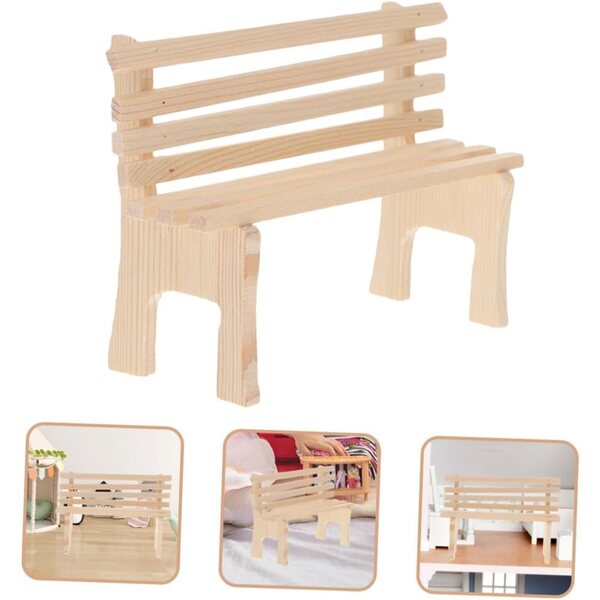 YARNOW Set 2 Sedie in Legno Miniatura Giallo Chiaro per Casa delle Bambole e Microfotografia