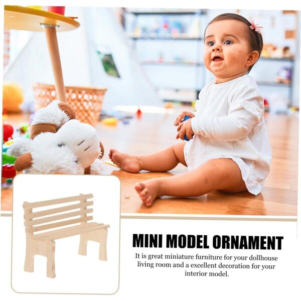 YARNOW Set 2 Sedie in Legno Miniatura Giallo Chiaro per Casa delle Bambole e Microfotografia