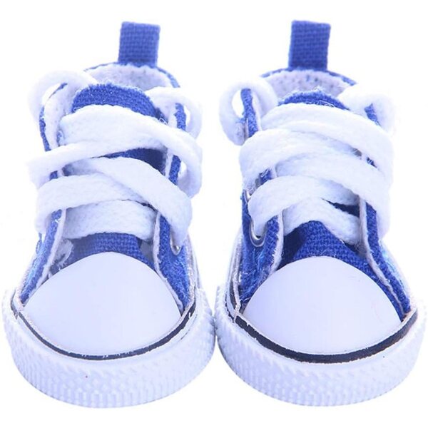 Baskets in Tela per Bambola 14 Pollici, Scarpe Eleganti e Facili da Pulire, Blu