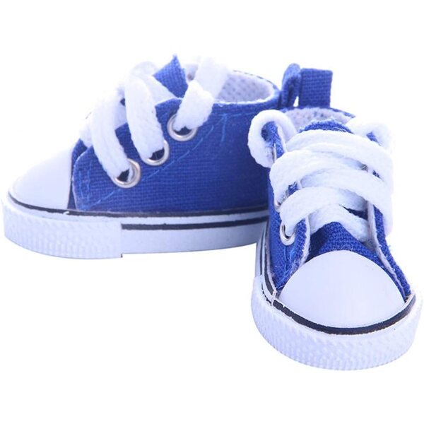 Baskets in Tela per Bambola 14 Pollici, Scarpe Eleganti e Facili da Pulire, Blu