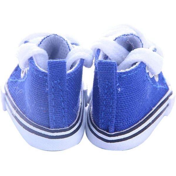 Baskets in Tela per Bambola 14 Pollici, Scarpe Eleganti e Facili da Pulire, Blu