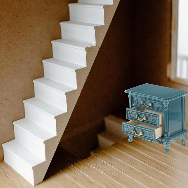 Blauer Mini-Schrank aus Kunststoff für Puppenhaus, realistisches Miniaturzubehör