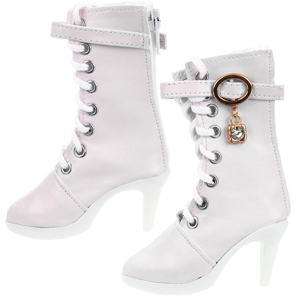 Scarpe a Tacco Alto Miniature Bianche per Bambole 60 cm - Stile Elegante e Chic