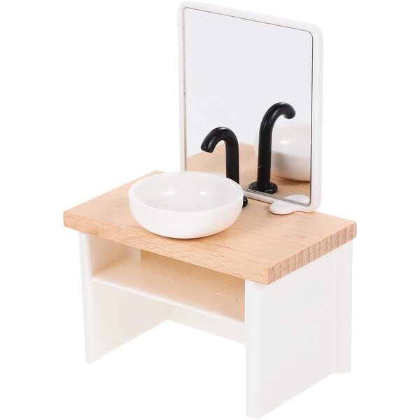 Mobiletto Lavabo in Miniatura YARNOW per Casa delle Bambole in Legno e Plastica