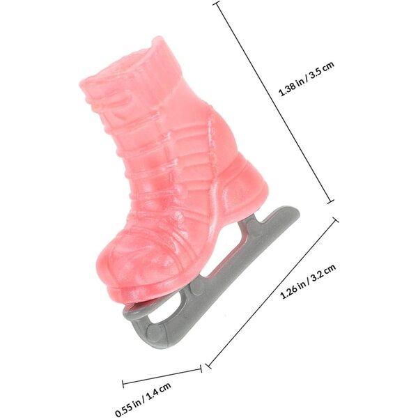 KOMBIUDA 4 paia di pattini a rotelle miniatura per bambole - Accessori decorativi bianchi e rosa