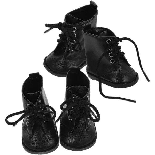 2 Paar Stiefeletten aus PU-Leder für 45-cm-Puppen, stilvolle Modeaccessoires