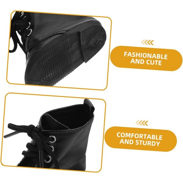 2 Paar Stiefeletten aus PU-Leder für 45-cm-Puppen, stilvolle Modeaccessoires