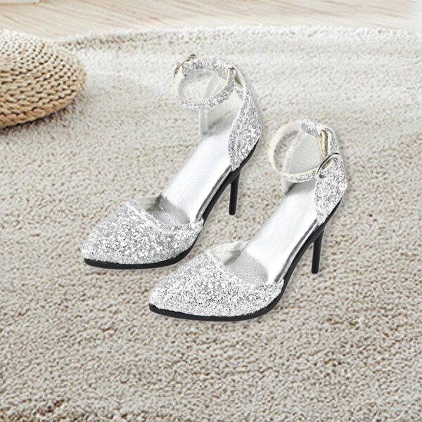 1/6 Miniatur-High-Heels-Schuhe für weibliche PU-Puppen, Länge 3,7 cm