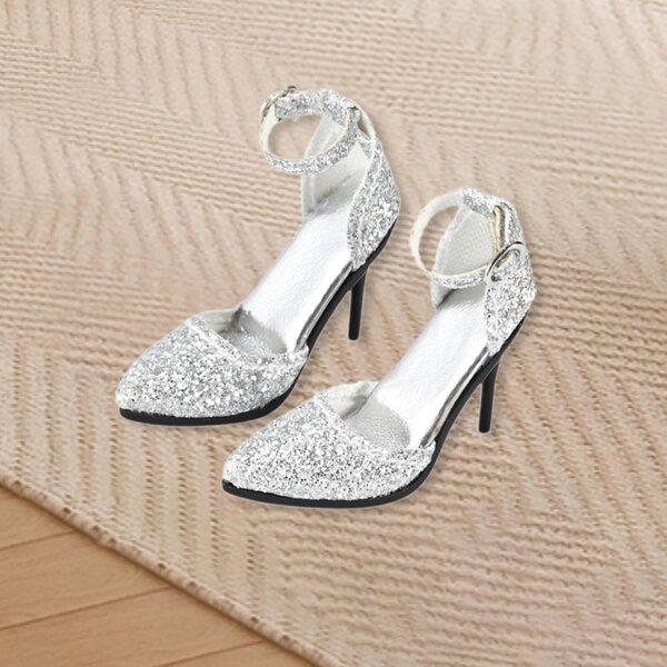 1/6 Miniatur-High-Heels-Schuhe für weibliche PU-Puppen, Länge 3,7 cm