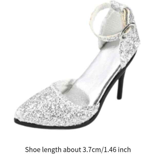 1/6 Miniatur-High-Heels-Schuhe für weibliche PU-Puppen, Länge 3,7 cm