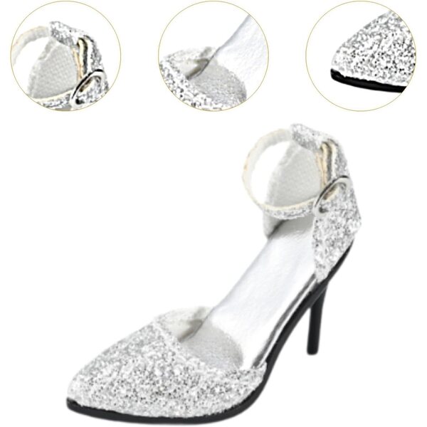 1/6 Miniatur-High-Heels-Schuhe für weibliche PU-Puppen, Länge 3,7 cm