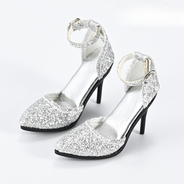 1/6 Miniatur-High-Heels-Schuhe für weibliche PU-Puppen, Länge 3,7 cm