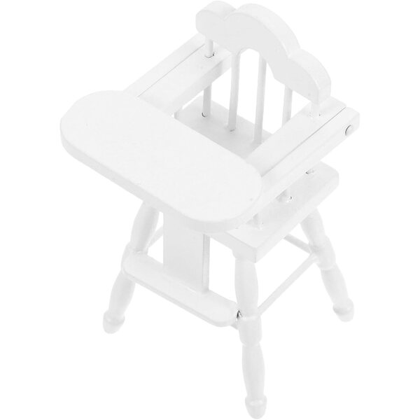 Mini-Hocker aus weißem Holz für Puppenhaus – dekoratives Accessoire 1/12