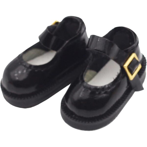 Miniaturschuhe für Puppen aus schwarzem PU, dekorative Accessoires für Häuser und Spiele