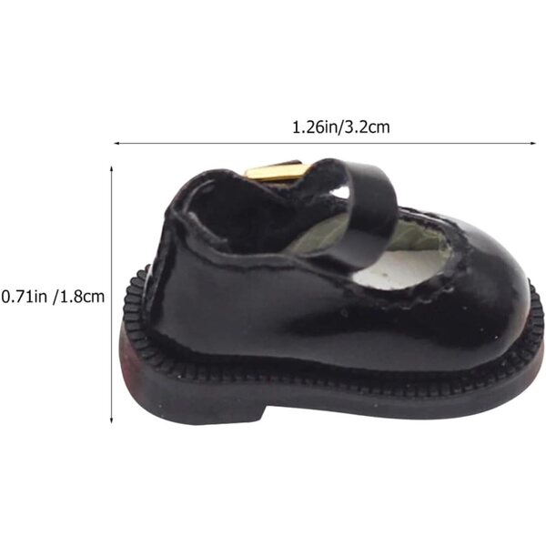 Miniaturschuhe für Puppen aus schwarzem PU, dekorative Accessoires für Häuser und Spiele